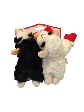 Lamb Chop Halloween Plush Squeak Dog Toys Black with Orange Metallic Accents Set